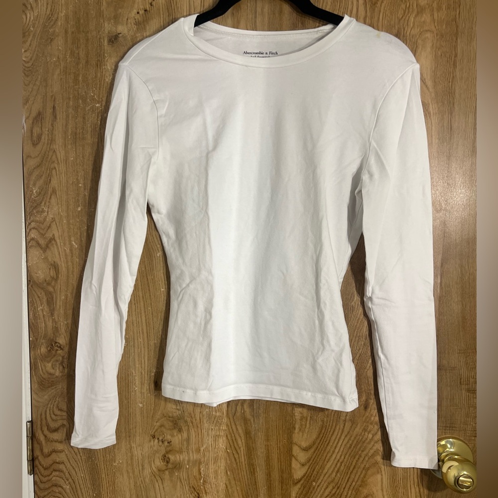 Abercrombie And Fitch Basic White Long Sleeve T-Shirt